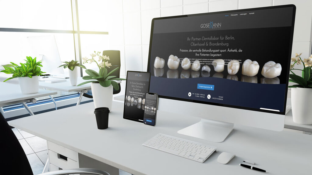 Branding Zahntechnik: Die neue Website auf Apple-Geräten