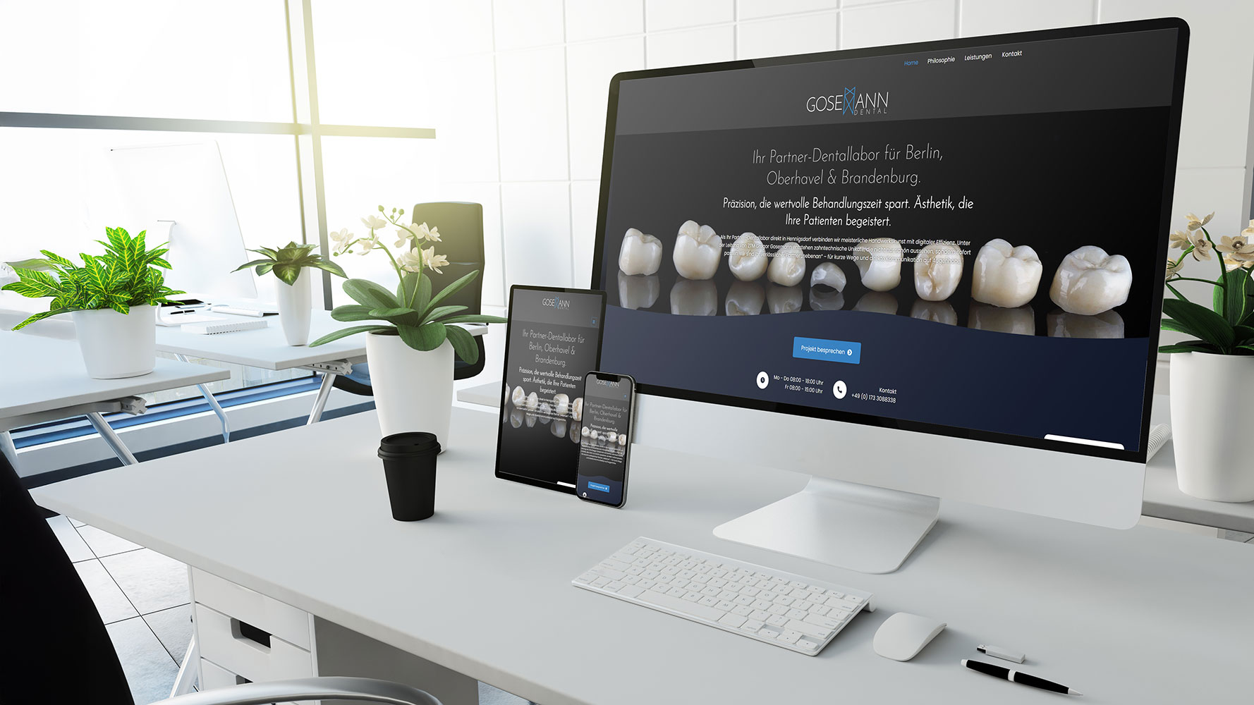 Branding Zahntechnik: Die neue Website auf Apple-Geräten